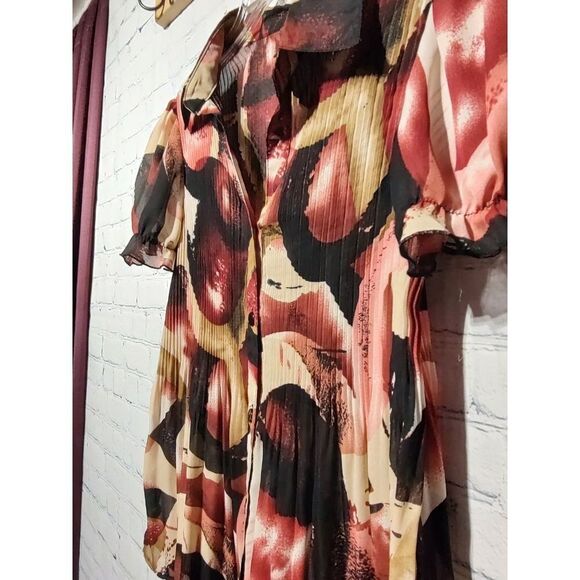 Sere Nade chiffon sheer buttoned blouse medium - Picture 2 of 5